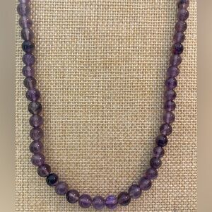 Amethyst Gems Barrel‎ Clasp Necklace